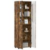 vidaXL Hoge kast FLORIN Gerookt eiken 60 x 35 x 182 cm Bewerkt hout