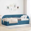 vidaXL Hoekbedframe met Matras met hoofdeinde 2 pcs Blauw Fluweel