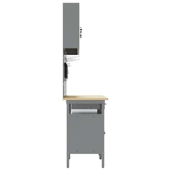 vidaXL Werkbankset met lade 8 pcs Zwart 200 x 55 x 200 cm Staal