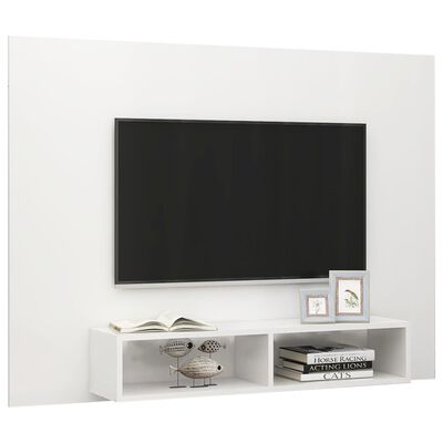 vidaXL Tv-wandmeubel 135x23,5x90 cm spaanplaat hoogglans wit