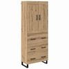 vidaXL Hoge kast 2 st Artisan Eiken 69,5 x 34 x 180 cm