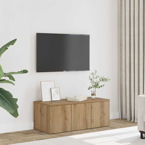 vidaXL Tv-meubel 80x34x30 cm bewerkt hout artisanaal eikenkleur