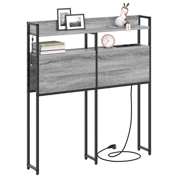vidaXL Opslag hoofdbord met plank Grijs sonoma 100 cm Bewerkt hout