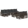 vidaXL Tuinbankenset 10 pcs Grijs poly rattan