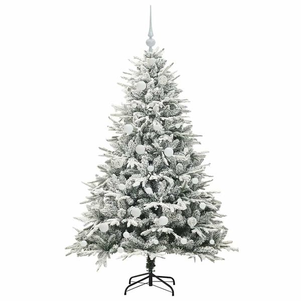vidaXL Artificial Pre-lit Kerstboom met Ballenset Groen 150 cm