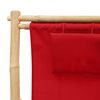 vidaXL Terrasstoel bamboe en canvas rood