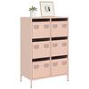 vidaXL Hoge kast 68x39x101,5 cm staal roze