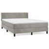 vidaXL Boxspring met matras fluweel lichtgrijs 140x190 cm