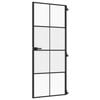 vidaXL Binnendeur smal 83x201,5 cm gehard glas en aluminium zwart