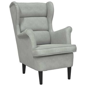 vidaXL Fauteuil Lichtgrijs Fluweel