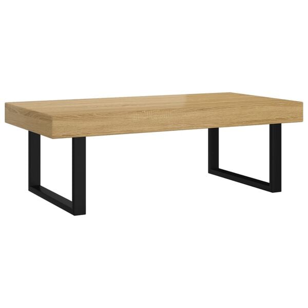 vidaXL Salontafel 120x60x40 cm MDF en ijzer lichtbruin en zwart