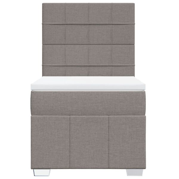 vidaXL Boxspring met matras stof taupe 90x190 cm