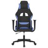 vidaXL Massage gamestoel stof zwart en blauw