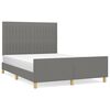 vidaXL Bedframe zonder matras stof donkergrijs 140x200 cm