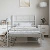 vidaXL Bedframe met hoofd- en voeteneinde metaal wit 100x190 cm