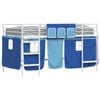 vidaXL Bunkbed voor kinderen met gordijnen Wit en Blauw 100 x 200 cm