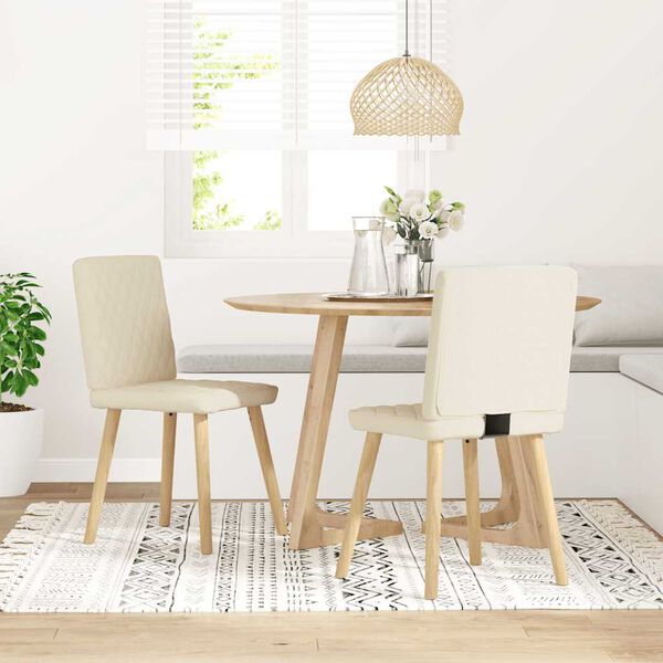 vidaXL Eetkamerstoelen 2 st linnen