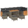 vidaXL Tuinbankenset met kussen 12 pcs Grijs poly rattan