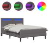vidaXL Bedframe met LED-stripverlichting Grijs 120 x 200 cm Kunstleer