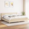vidaXL Boxspring met matras stof cr&egrave;mekleurig 160x200 cm