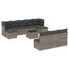 vidaXL 11-delige Loungeset met kussens poly rattan grijs