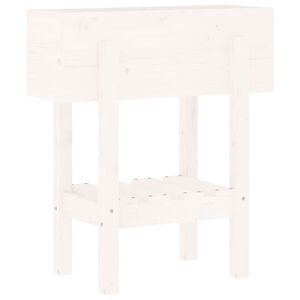 vidaXL Plantenbak 62x30x69 cm massief grenenhout wit