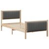 vidaXL Bedframe Bruin en donkergrijs 90 x 200 cm Massief grenenhout
