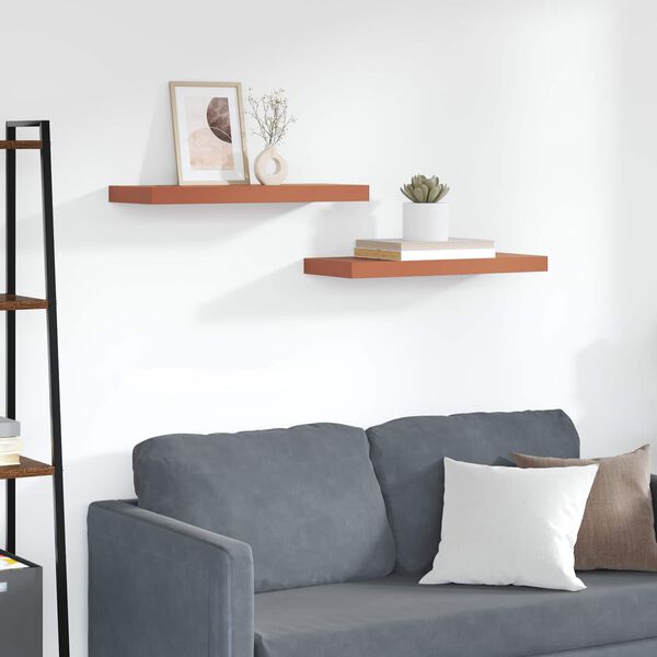 vidaXL Wandplank Wandgemonteerd 2 pcs Rood 60 x 23 x 4 cm Bewerkt hout