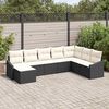vidaXL Bankstel met kussen 8 pcs Zwart poly rattan