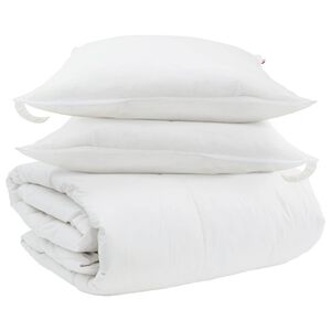 vidaXL Dekbed Set met kussen 3 pcs Wit Donsveertjes