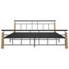 vidaXL Bedframe metaal en massief eikenhout 200x200 cm