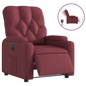 vidaXL Fauteuil verstelbaar elektrisch stof wijnrood