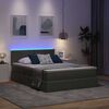 vidaXL Opbergbed met LED met matras Donkergrijs 140 x 190 cm Polyester