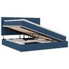 vidaXL Opslag bed met matras met hoofdeinde Blauw 200 x 200 cm Stof