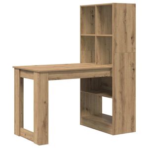 vidaXL Bureau Artisan Eiken Bewerkt hout 122 x 67 x 145 cm