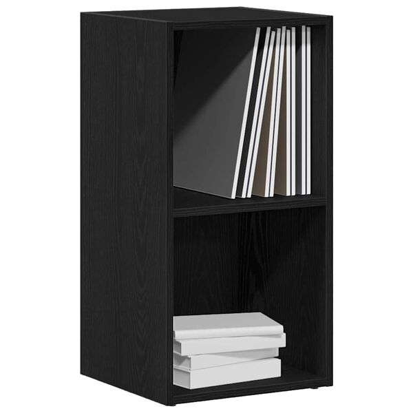 vidaXL LP Opbergbox 71x34x36 cm spaanplaat zwart eikenkleurig