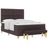 vidaXL Boxspring bed met hoofdeinde Donkerbruin 200 x 140 cm Stof