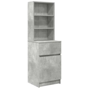 vidaXL Nachtkastje 39x35x125 cm bewerkt hout betongrijs
