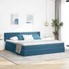 vidaXL Opslag bed met matras Donkerblauw 200 x 200 cm Fluweel