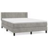 vidaXL Boxspring met matras fluweel lichtgrijs 140x200 cm