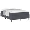 vidaXL Boxspringbed Donkergrijs en Wit 140 x 200 cm Katoen Stof