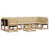 vidaXL Buiten bankenset met kussen 8 pcs Wit en Beige
