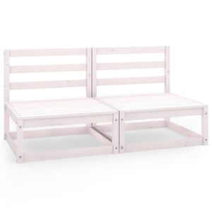 vidaXL Tuinbank 2-zits massief grenenhout wit