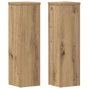 vidaXL Plantenstandaards 2 st 17x17x60 cm hout artisanaal eikenkleurig