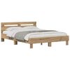 vidaXL Bedframe met hoofdeinde Artisan Eiken 120 x 200 cm Bewerkt hout