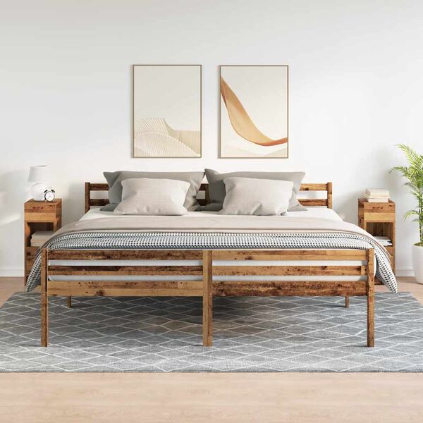 vidaXL Nachtkastjes 2 st met lade 25x31x66 cm oud houtkleurig