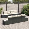 vidaXL Tuin Sofa Set met kussen 8 pcs Zwart en Crème poly rattan