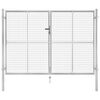 vidaXL Tuinpoort gegalvaniseerd staal 306x175 cm zilver