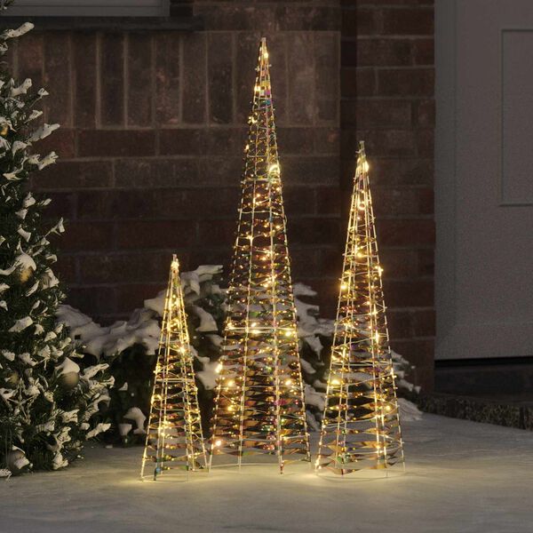 vidaXL Kerstboom met 90 LED 3 pcs Warmwit 20 x 20 x 80 cm PET