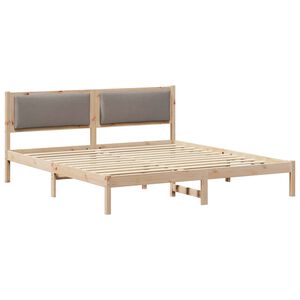 vidaXL Bedframe met hoofdeinde Taupe 180 x 200 cm Massief grenenhout